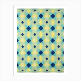 Blue And Yellow Diamonds Art Print