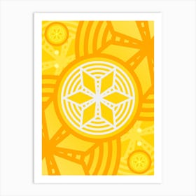Geometric Abstract Glyph in Happy Yellow and Orange n.0067 Art Print
