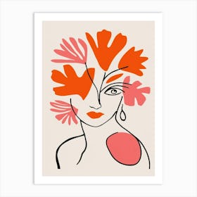 matisse Woman With Flowers On Her Head Art Print