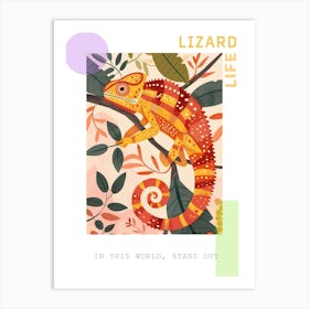 Chameleon Modern Abstract Illustration 1 Poster Art Print