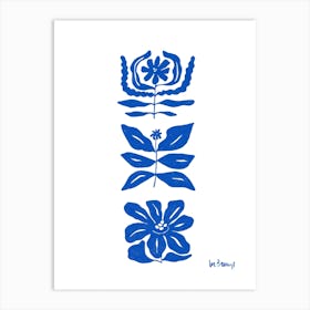 Blue Flower Collection 9 Art Print
