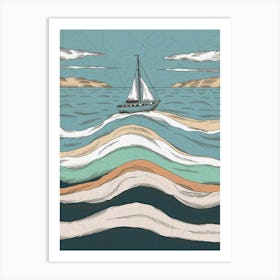 Sailboat In The Ocean Art Print