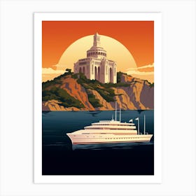 Bosphorus Cruise Prince Islands Modern Pixel Art 1 Art Print