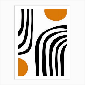 Orange And Black Stripes Art Print