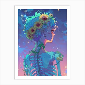 Skeleton Girl 1 Art Print