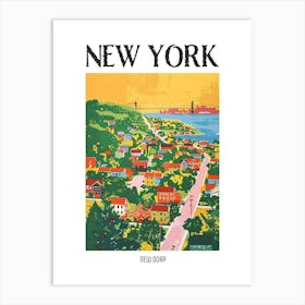 New Dorp New York Colourful Silkscreen Illustration 1 Poster Art Print
