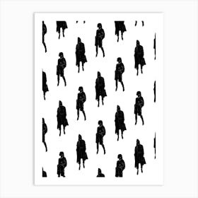 Silhouettes Of Women fashion pattern Art Print