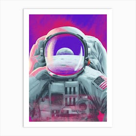 Astronaut On The Moon Art Print