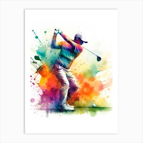 Golfer Painting Art Print