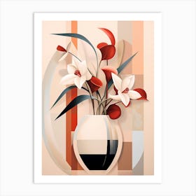 Abstract Flowers In A Vase Art Print