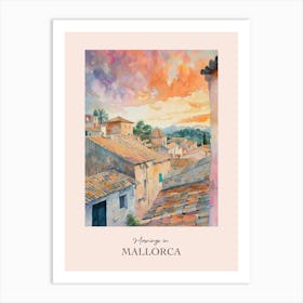 Mornings In Mallorca Rooftops Morning Skyline 3 Art Print