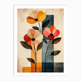 Flowers In A Square Art Print