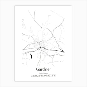 Gardner,United States Minimalist Map Affiche