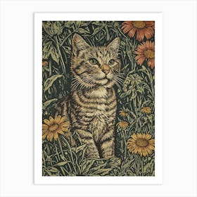 Cat In The Meadow Art Print