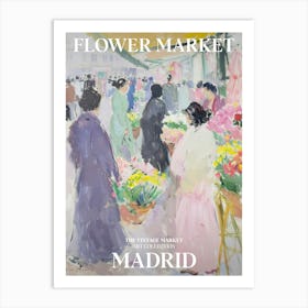 Vintage Flower Market Painting Madrid 3 Art Print