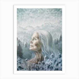 Old Woman In The Water Art Print