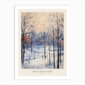 Winter City Park Poster Mount Royal Park Montreal Canada 4 Art Print