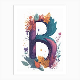 Colorful Letter B Illustration 24 Art Print