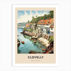 Devon Vintage Travel Poster Clovelly Art Print