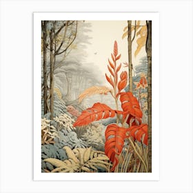 Vintage Jungle Botanical Illustration Heliconia 2 Art Print