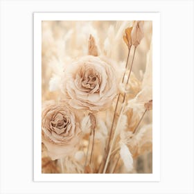 Boho Dried Flowers Rose 1 Art Print