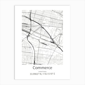 Commerce City,United States Minimalist Map 1 Art Print