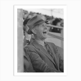 Spectator Laughing At The Antics Of A Cowboy Clown At The Rodeo Of The San Angelo Fat Stock Show, San Angelo Art Print