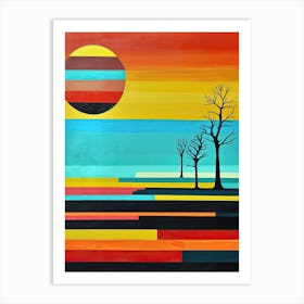 Colourful Sunset Trees in Mexico Art Print