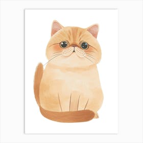 Exotic Shorthair Cat Clipart Illustration 1 Art Print