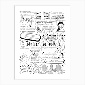 My Chemical Romance Doodle Lyrics Art Print