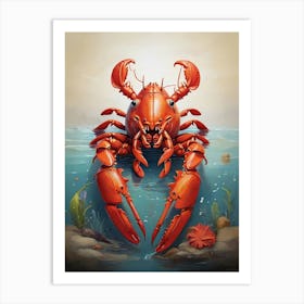 Happy Lobster Art Print Art Print