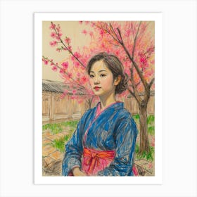 Korean Girl Art Print