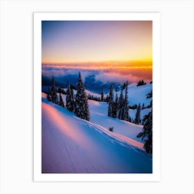 El Colorado, Chile Sunrise Skiing Poster Art Print