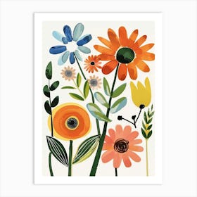 Painted Florals Gerbera Daisy 3 Art Print