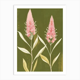 Pink & Green Prairie Clover 2 Art Print