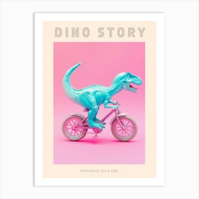 Pastel Toy Dinosaur On A Bike 1 Poster Art Print