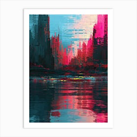 Abstract Cityscape | Pixel Art Series 2 Art Print