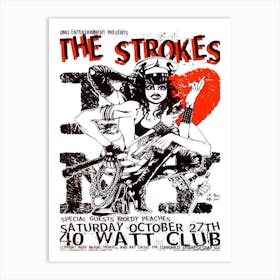 The Strokes 40 Watt Club Gig Concert Poster Art Print