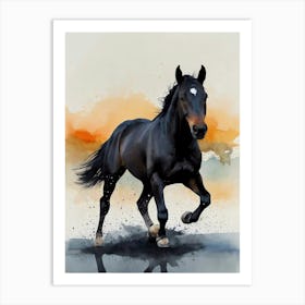 Horse Running Canvas Print Art Print