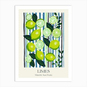 Marche Aux Fruits Limes Fruit Summer Illustration 3 Art Print