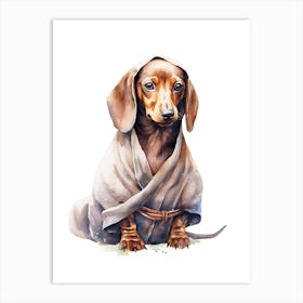 Dachshund Dog As A Jedi 2 Art Print