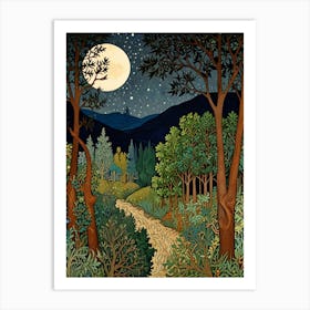 William Morris Moonlight In The Woods 21 Art Print