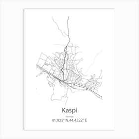 Kaspi,Georgia Minimalist Map Art Print