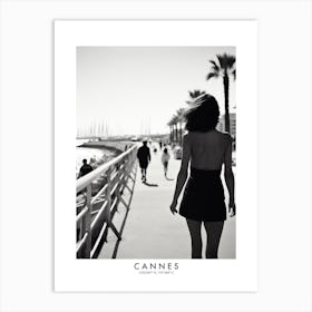 Poster Of Cannes, Black And White Analogue Photograph 2 Art Print
