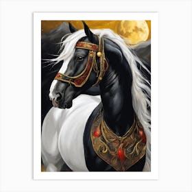 Horse In The Moonlight 10 Art Print