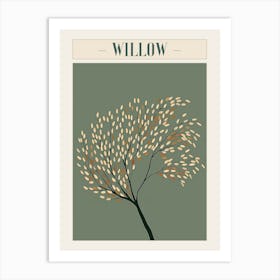 Willow Tree Minimal Japandi Illustration 3 Poster Art Print