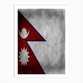 Nepal Flag Texture Art Print