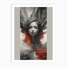 Girl In A City Art Print