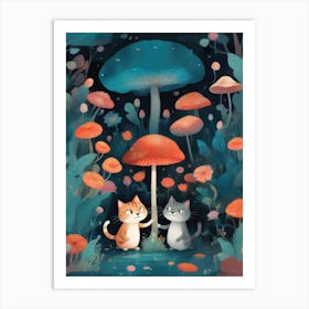 Illustration Couple Of Cat 1 Art Print