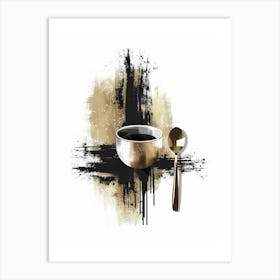 Cup Of Coffee With Spoon Art Print